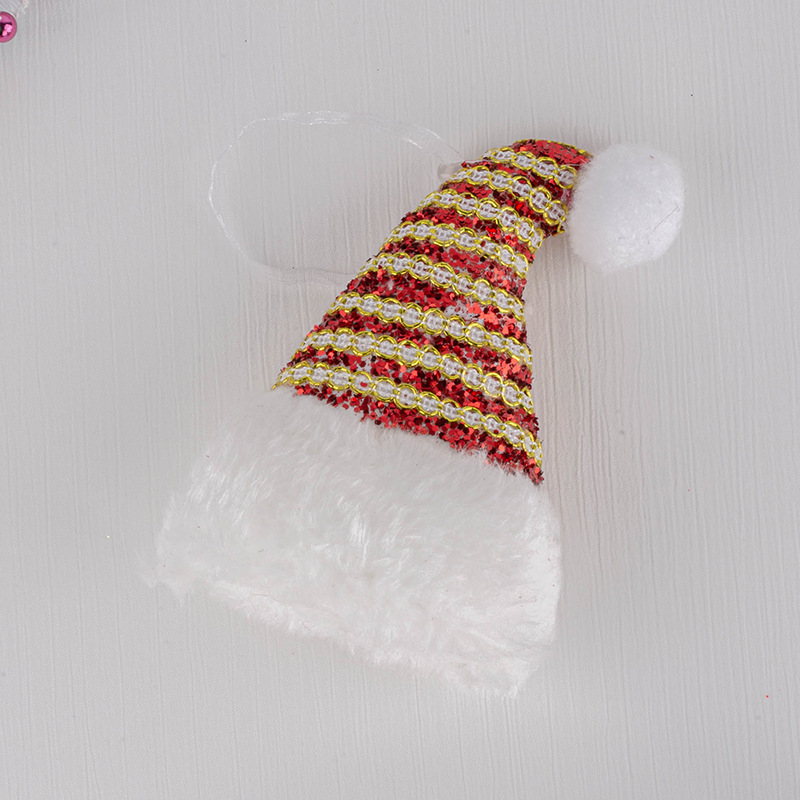 Comercio exterior espuma de Navidad polvo brillante muletas de Navidad sombrero de Navidad decoración de árbol de Navidad colgantes de ventanas vestido al por mayor