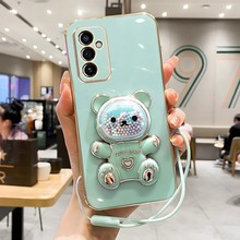 适用三星S25Ultra手机壳流沙糖果小熊支架A07全包防摔a16保护套34