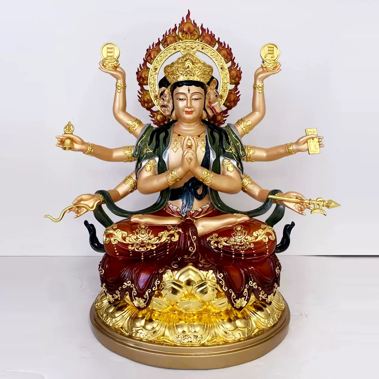 台湾纯铜斗母元君神像家用供奉斗母星君佛像北斗众星之母斗姥天尊