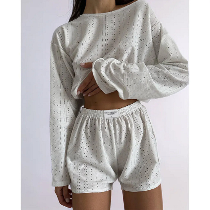 Cross-Border Amazon Spring and Summer New European and American Women's Suits, Fashionable and Simple Slim Fit Loose Pullover Tops and Shorts Cross-Border Amazon Spring and Summer New European and American Women's Suits, Fashionable and Simple Slim Fit Loose Pullover Tops and Shorts