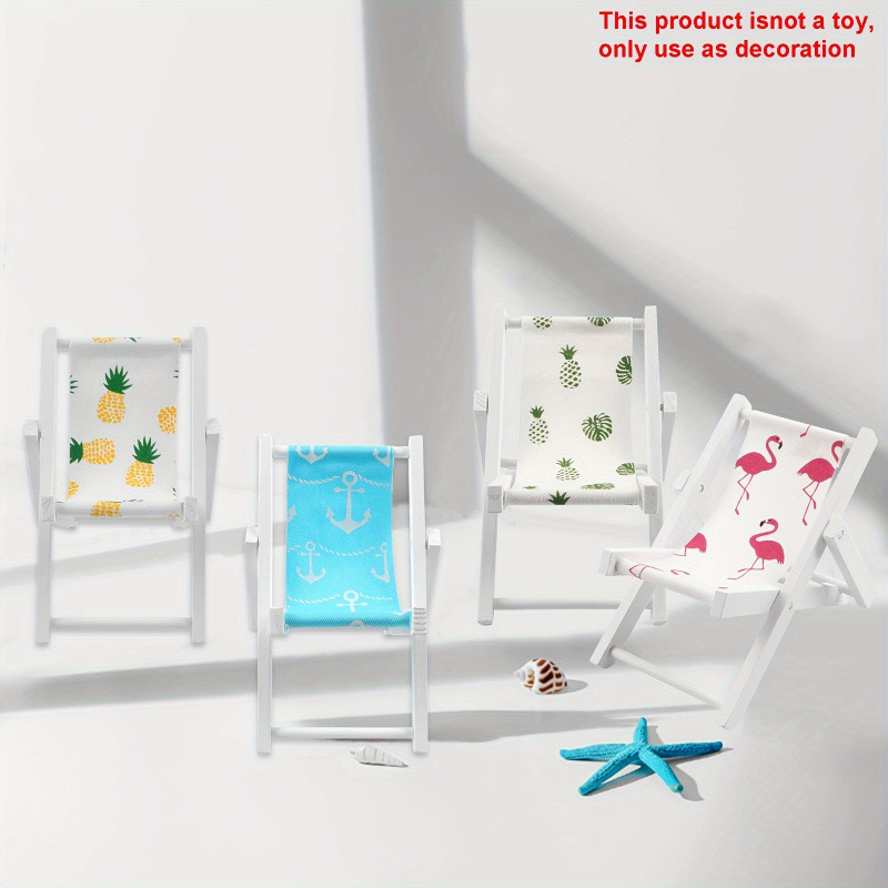 Decoraciones de escritorio de madera mini plegable silla de playa de verano accesorios para el hogar regalos para la decoración de la habitación de los niños