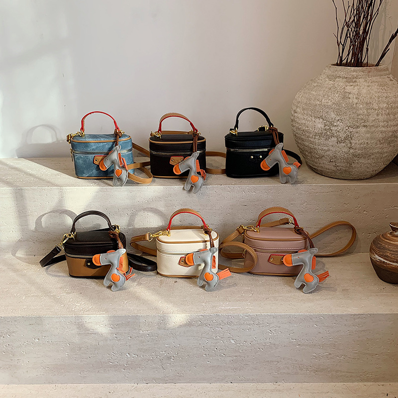 Lichi pola coreana bolso de hombro de niñas moda mini bolso de mano para niños 2025 nuevo bolso de maquillaje infantil