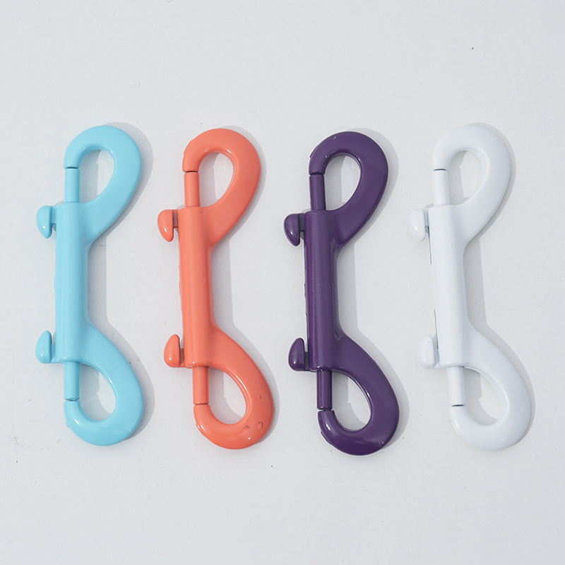 双头扣锌合金两头扣安全扣双向卡扣弹簧扣自动闭合狗链锁扣狗绳扣