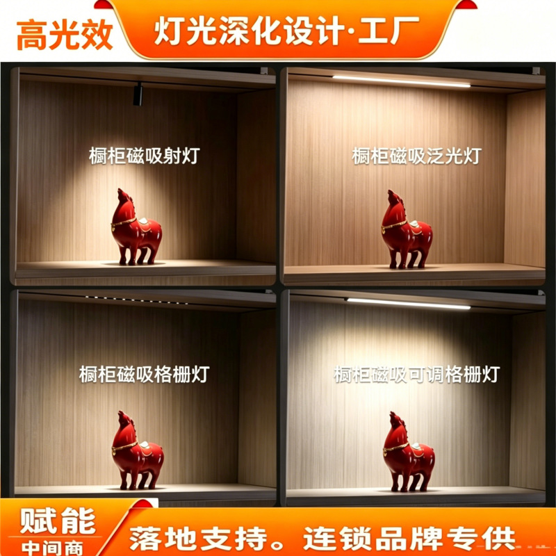 珠宝首饰手办展柜博物馆柜台小射灯磁吸灯12V低压迷你轨道灯超薄