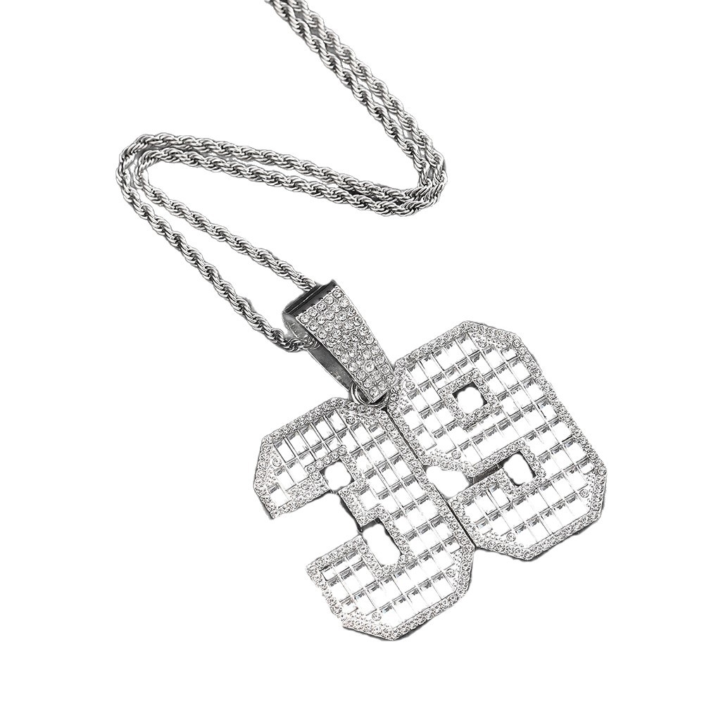 Transfronterizos para Europa y los Estados Unidos collares de hip-hop, collares de diamantes de Cuba exagerados, números 39 gráficos collares de diamantes al por mayor