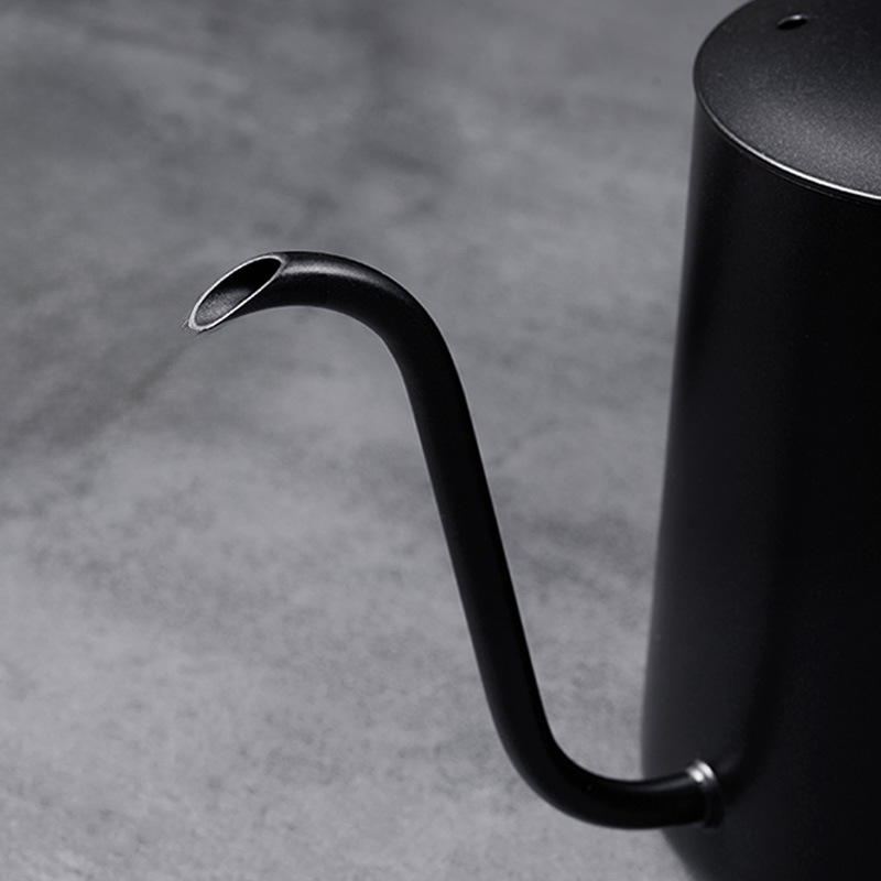 Venta al por mayor de acero inoxidable 304 cafetera de descarga manual boca delgada boca larga hogar goteo control de fugas equipo de hervidor de agua de inyección de flujo juego