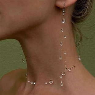 Super Fairy and Beautiful Moonlight Water Drop Necklace Earrings Long Simple High-Looking White Versatile Gentle Light Luxury Women's Necklace
