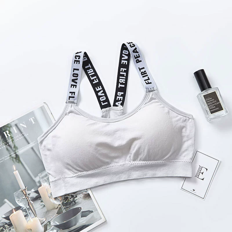 (Cross-border trading), underwear, sports tube top, bra, T-shirt, English letters, lifting effect, for running, beautiful back