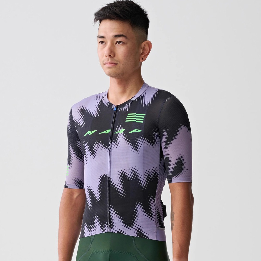 2024 New MAAP Short-sleeved Cycling Clothes Summer Road Bike Cycling Clothes Men's and Women's Breathable Sun Protection Top Quick-drying Clothes