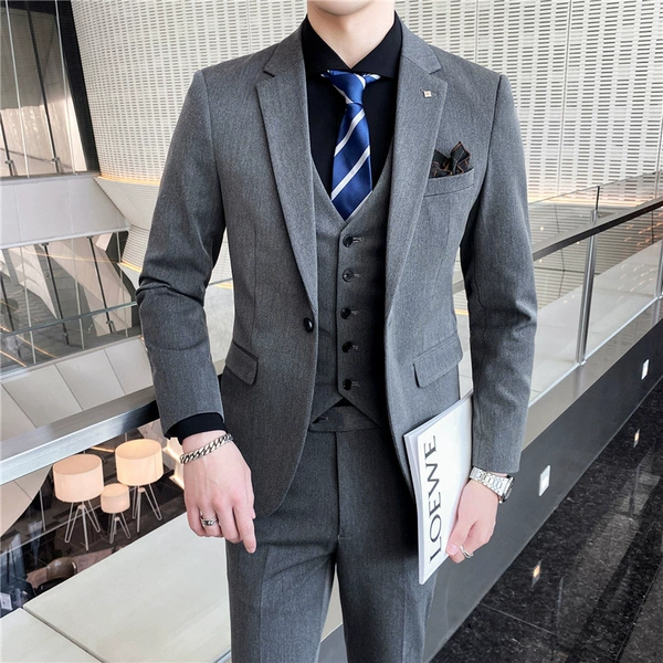 96001 gray three -piece suit