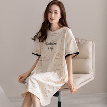 夏季小仙女纯棉柔软睡裙短袖舒爽透气可外穿女士宅家懒人卡通裙