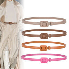 New Korean style thin belt, simple retro two-layer cowhide Xiaoxi decorative thin belt, women's fashionable and versatile girdle
