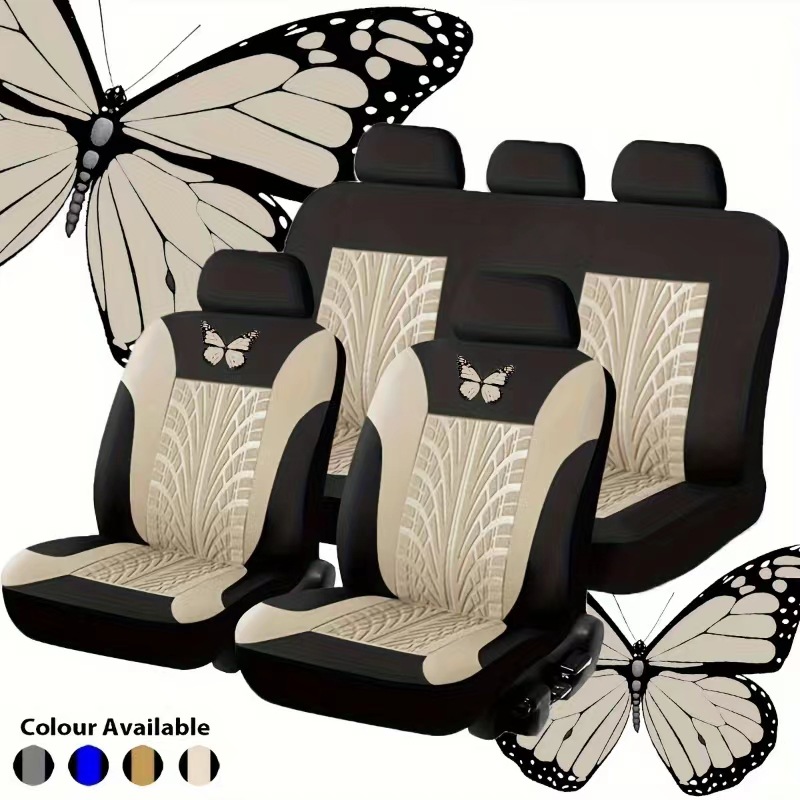 Mexican Temu Beautiful Butterfly Embossed Tire Pattern Export to Europe and America Universal Car Seat Cover for Foreign Trade