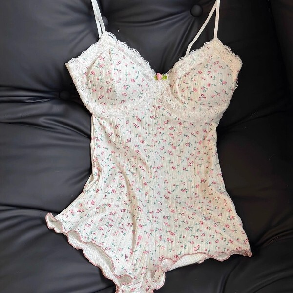 2025 New Sexy Pajamas for Women, Sweet French Floral Jumpsuit with Breast Pads, Pure Lust Style Lace Nightgown 2025 New Sexy Pajamas for Women, Sweet French Floral Jumpsuit with Breast Pads, Pure Lust Style Lace Nightgown
