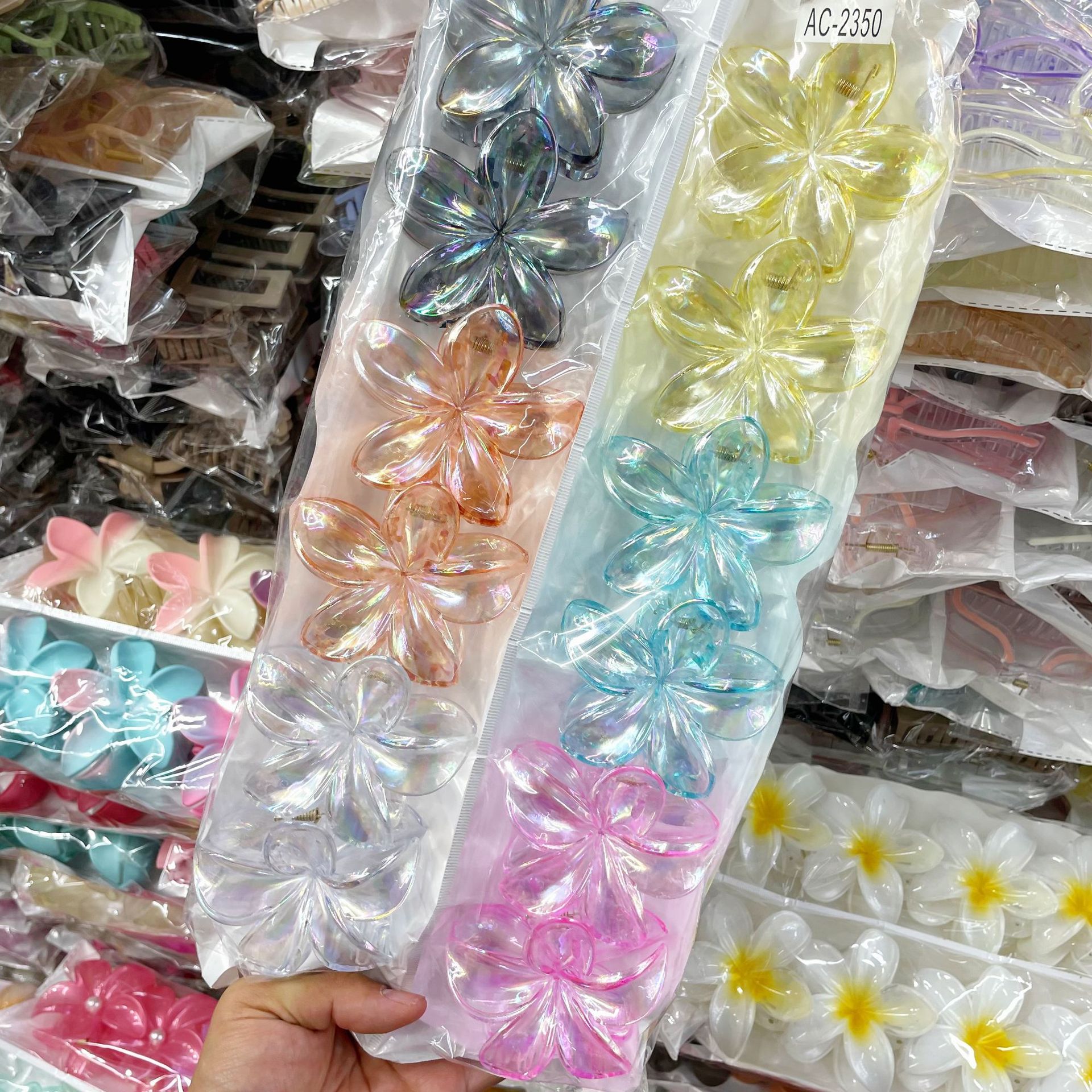 Europa y los Estados Unidos explotaron 8CM huevo flores clip de cabello de alta calidad para mujeres agarrar el cabello de tiburón color caramelo transfronterizo agarrar clip de cabello
