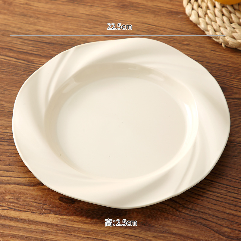 Plato de pasta de 9 pulgadas Plato de ensalada de crema Plato de pastel Plato de frutas de plástico Plato de comida de porcelana Plato de bocadillos de 8 pulgadas