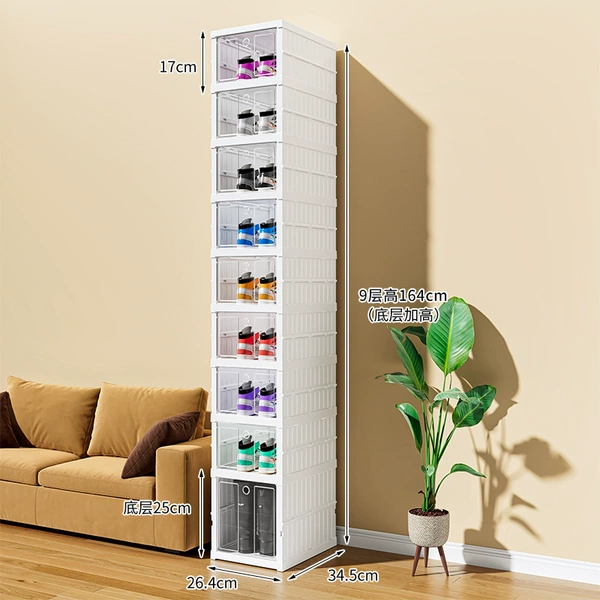 Single row nine-layer shoe box (the bottom layer is raised) (can hold 9 pairs of shoes)
