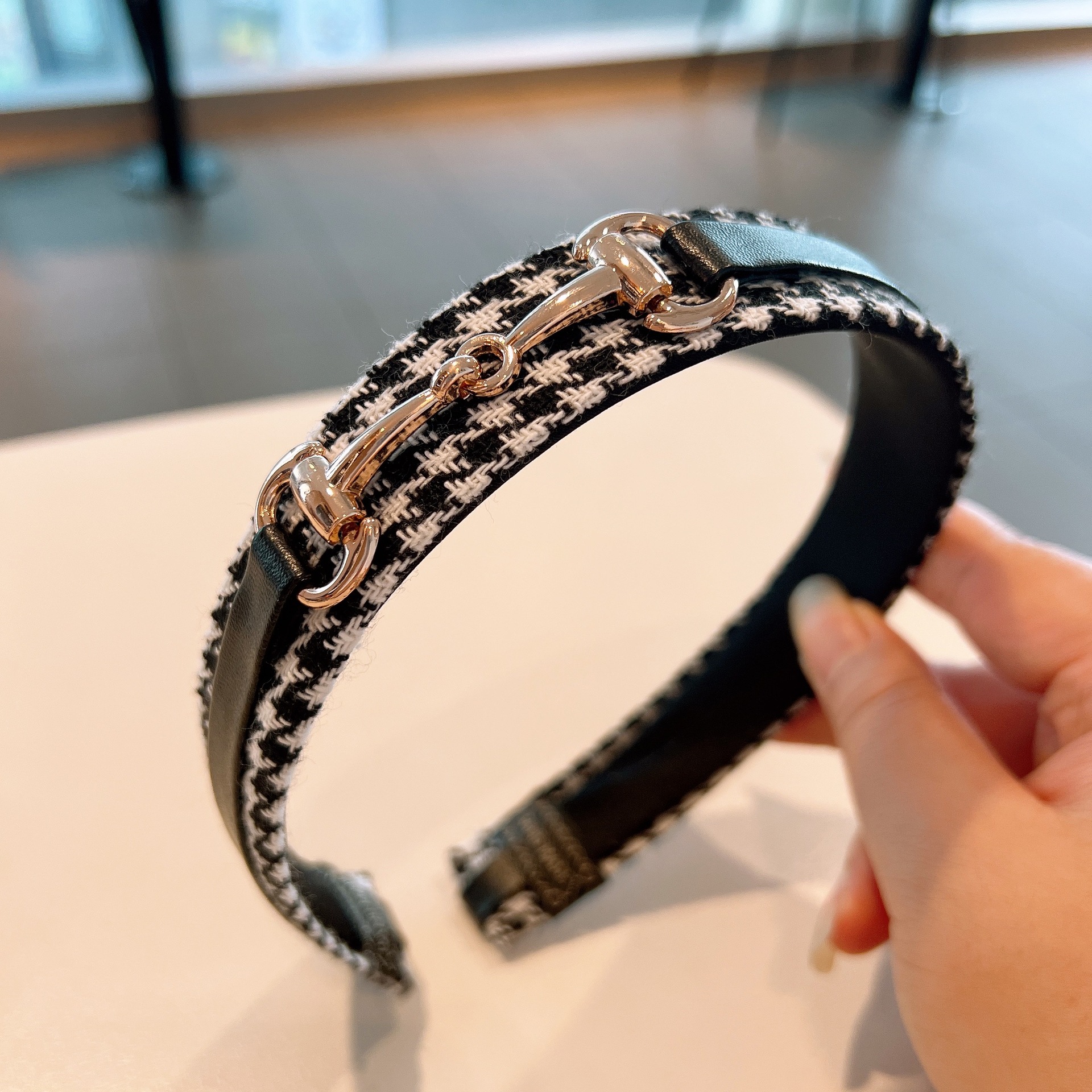 韓國飾品～氣質網紅少女高端金屬鏈條發箍百搭減齡時尚單品頭箍