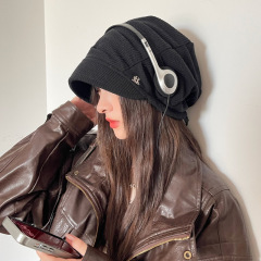 春秋薄款韩版帽子女款大头围显脸小包头帽休闲百搭堆堆帽保暖冷帽