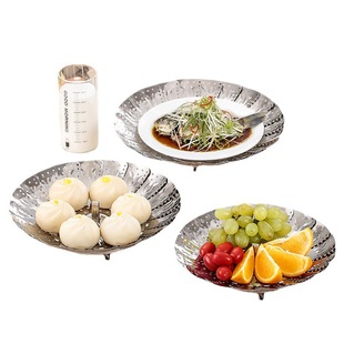 Folding Stainless Steel Steamer Plate Variables Magic Fruit Plate Telescopic Lotus Plate Steamer Plate Fruit Plate Draining Plate