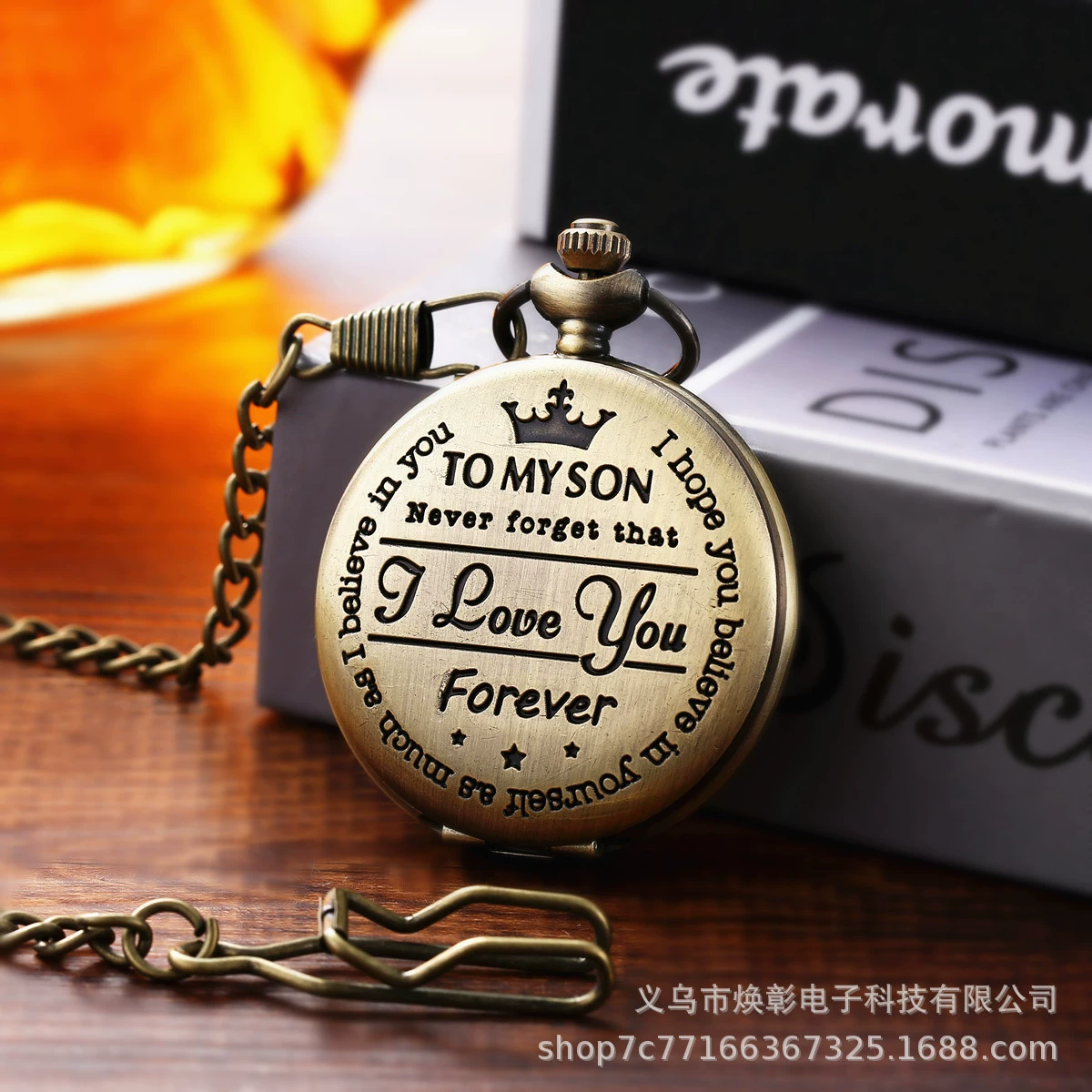 Европейская и американская внешняя торговля ретро часы карманные часы раскладушка кварцевое ожерелье висит часы праздничный подарок TO MY SON Карманные часы