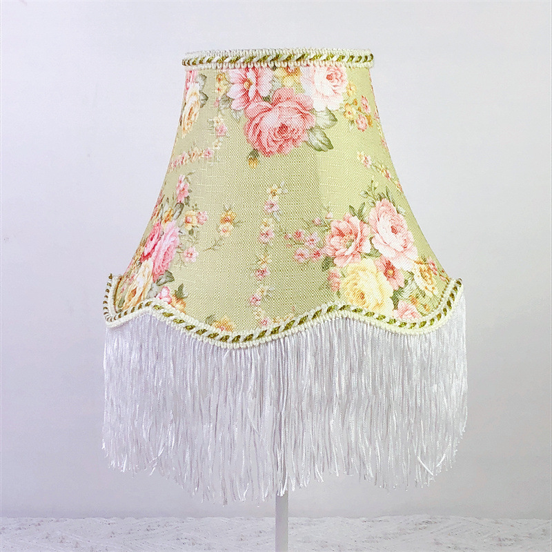 Transfronterizo en stock tejido jacquard borla hecha a mano pantalla onda Shell sombreado hecho en casa DIY Europea vintage Retro