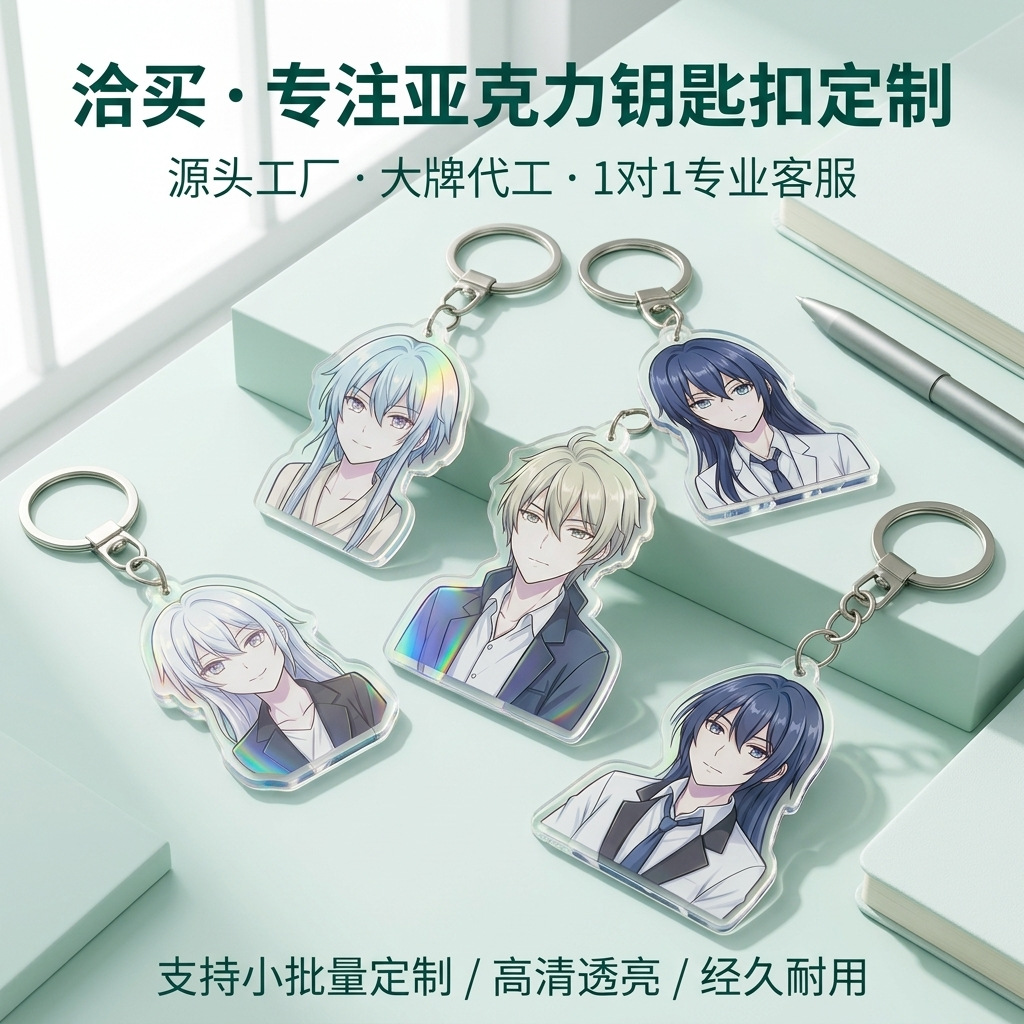 Custom Acrylic Keychain with Transparent Resin, Double-Layer Acrylic Custom Anime Keychain Pendant