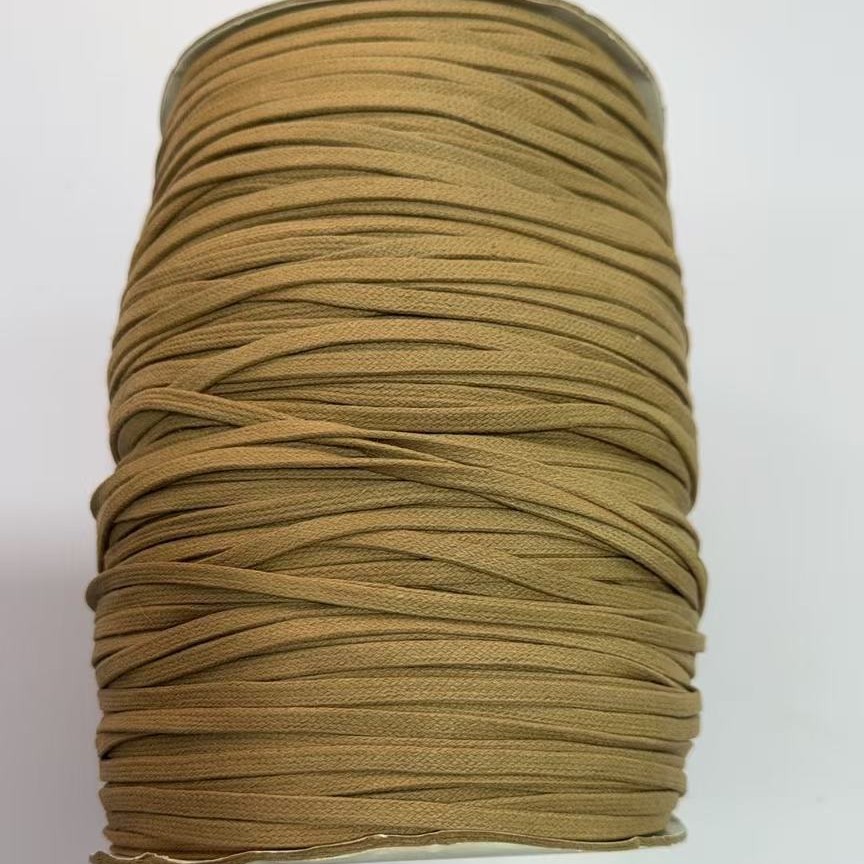 6mm咖啡色环保扁平棉蜡绳 礼品袋束口抽绳 手工DIY编织蜡线
