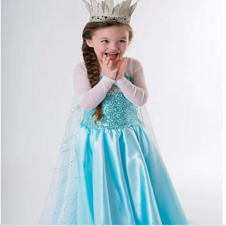 Frozen-Themed Girls' Dress, Autumn Children's Long-Sleeved Dress, Princess Dress, European and American Princess Style A-Line Dress Frozen-Themed Girls' Dress, Autumn Children's Long-Sleeved Dress, Princess Dress, European and American Princess Style A-Line Dress