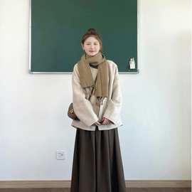 韩剧穿搭三件套冬季套装裙女秋冬装搭配小个子连衣裙一整套裙子厚