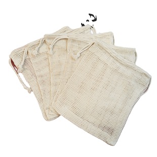 Factory Spot Organic Cotton Mesh Bag Cotton Mesh Bezel Bag Cotton Mesh Fruit and Vegetable Storage Cotton Mesh Drawstring Bag
