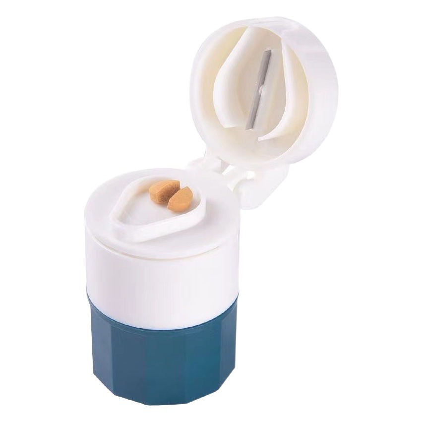 Cortador de medicina, amoladora de medicina, amoladora de polvo de medicina, caja de medicina, cortador de medicina para mascotas para bebés, hogar alemán portátil nuevo Cuatro en Uno