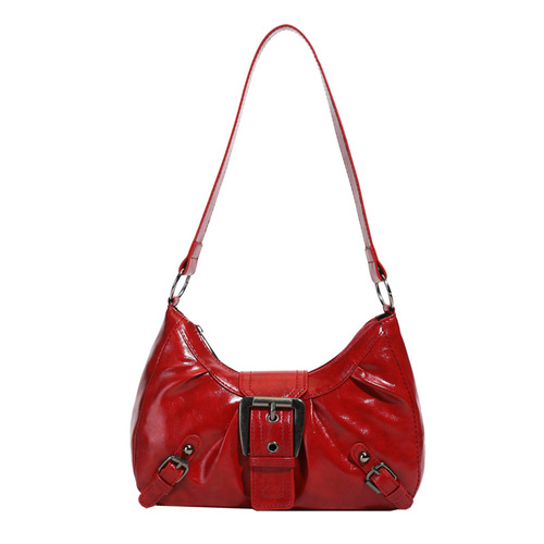 2025 Summer New Mustard Yellow Minority Retro Bag for Women American Wasteland Style Single Shoulder Underarm Bag Baguette Bag Trend