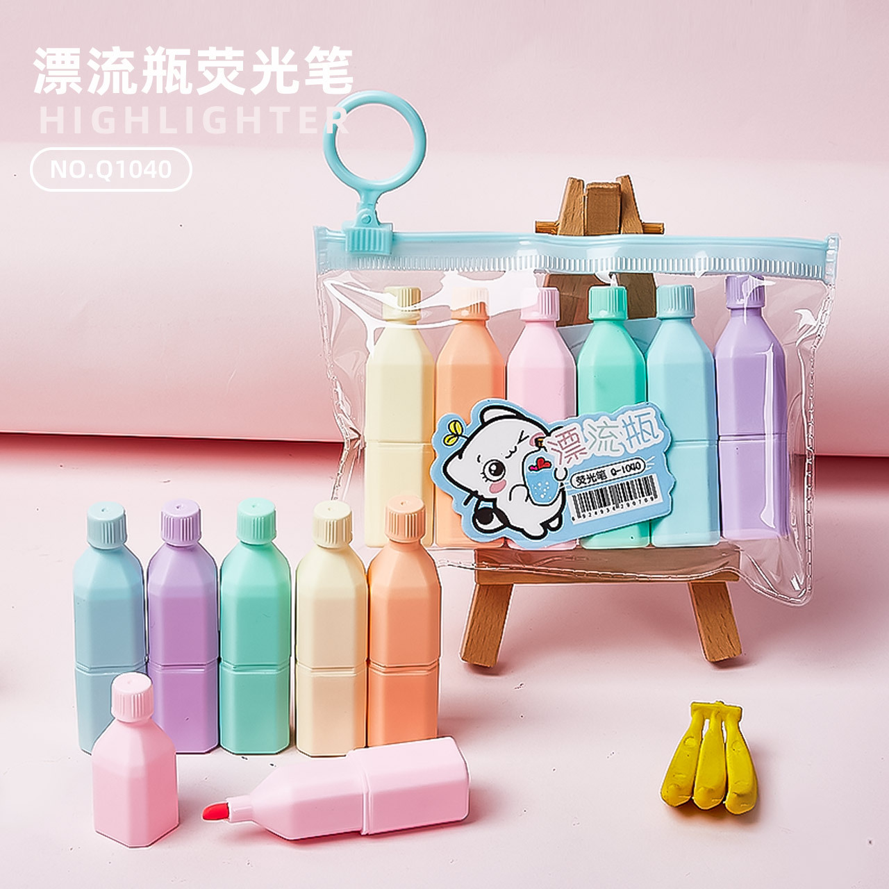 Agua mineral bottle/6 colores por bolso