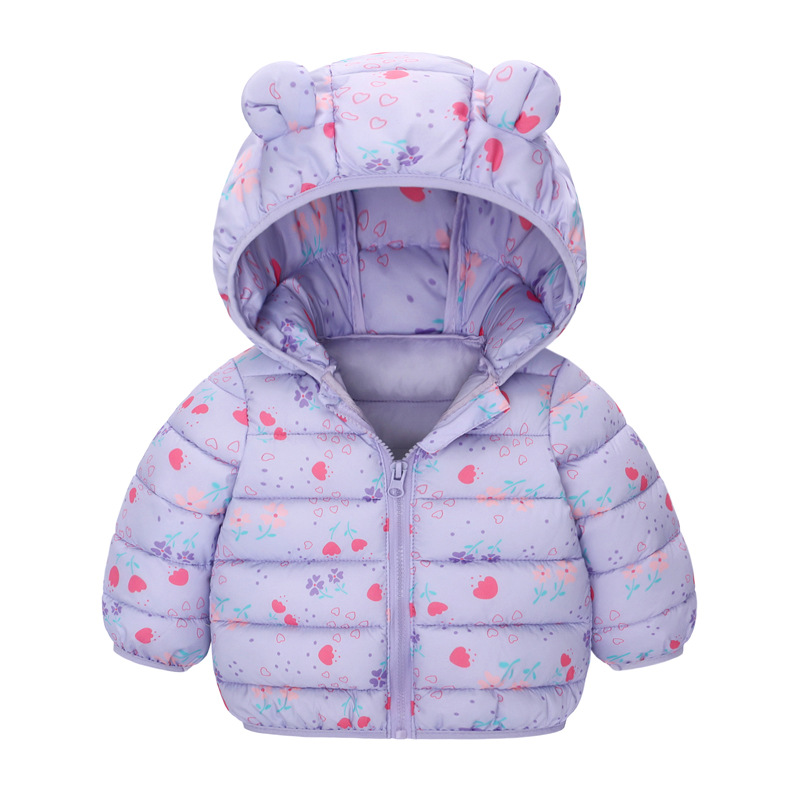 Chaqueta acolchada de algodón para bebés Otoño e Invierno chaqueta acolchada de algodón superior de oreja de dibujos animados chaqueta acolchada de algodón