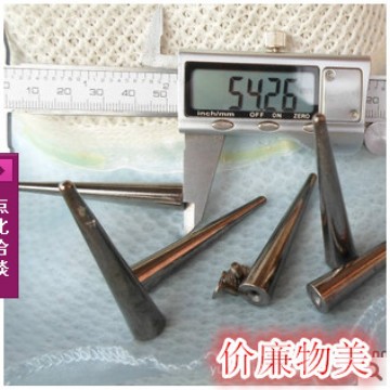 10×55mm银色铜质特尖钉特尖铆钉 朋克风尖钉子弹头螺丝底座钉