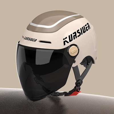 four seasons universal battery motorcycle helmet, Motosiklet dəbilqələri - one-size-fits-all-3c-mocha-color-three-proof-paint-sun-protection-dual-mirrors-safety-tail-light-high-looking-new-national-standard-category-a