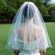Cross-border bridal embroidery veil letter veil bachelor party double bride to be wedding essential accessories