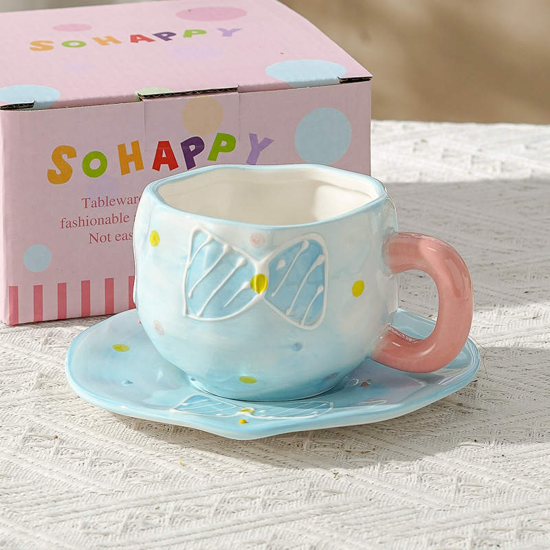 Taza de café de cerámica de alta calidad, taza de café de la tarde, esmalte de color, estilo chino, estilo retro coreano, hogar