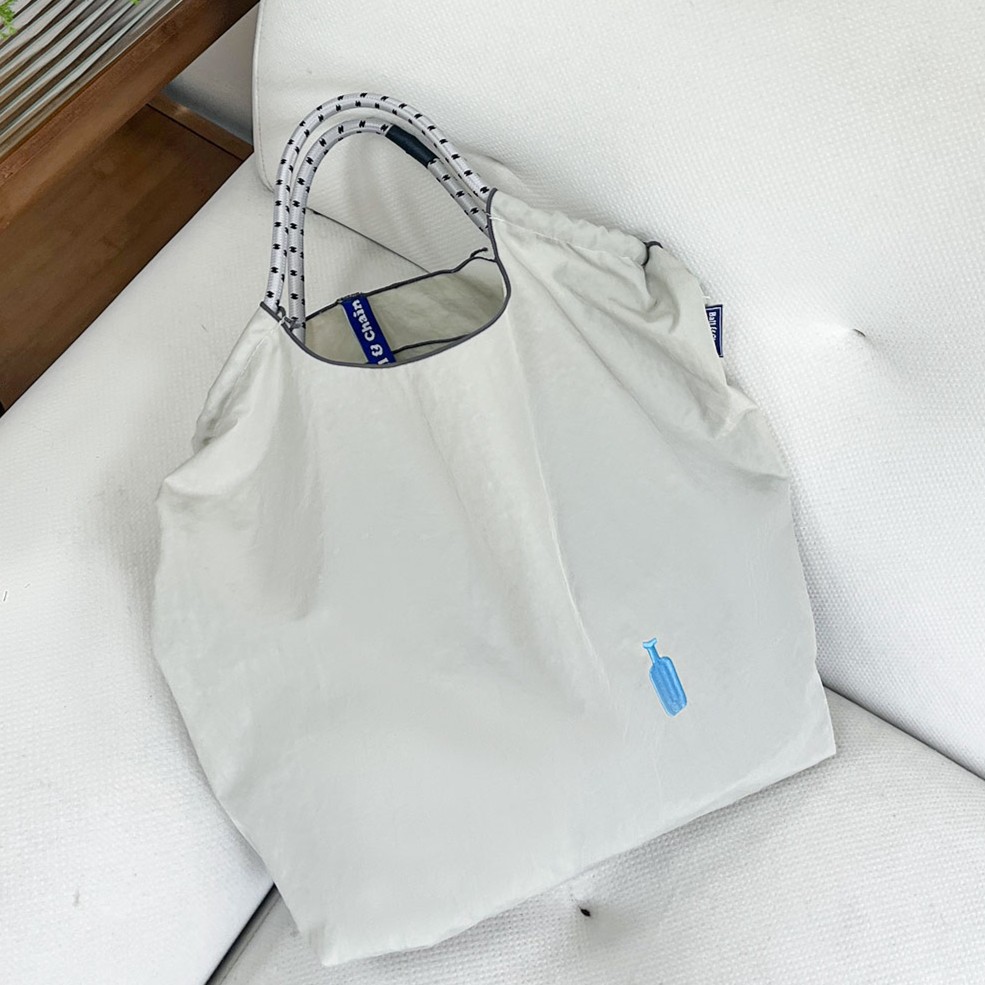 여성 여름 블루 보틀 자수 토트백 대용량 숄더 쇼핑백 수납 가방