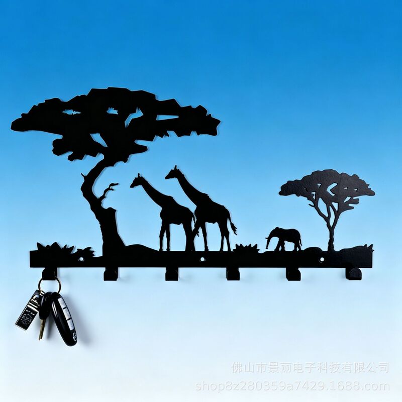 Six-Hook Iron Hook Wardrobe Key Silhouette Hook Creative and Practical Wall Hanging Art Wall Coat Hook