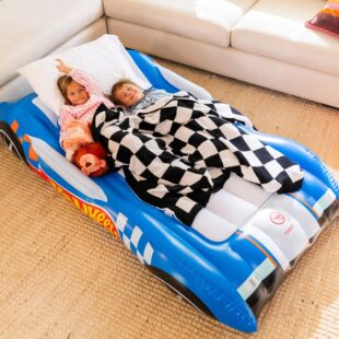 [in stock] Cross-border Supply of Baby Inflatable Flocking Mattress Racing Inflatable Bed Simulation Portable Thickened Mattress Double