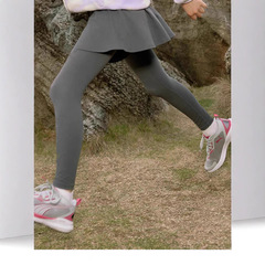 女の子のスカートの春夏ヨガのズボンの四面弾のメリヤスのタイツのフィットネスの美体の運動のダンスの中で大きい子供のズボンのスカート