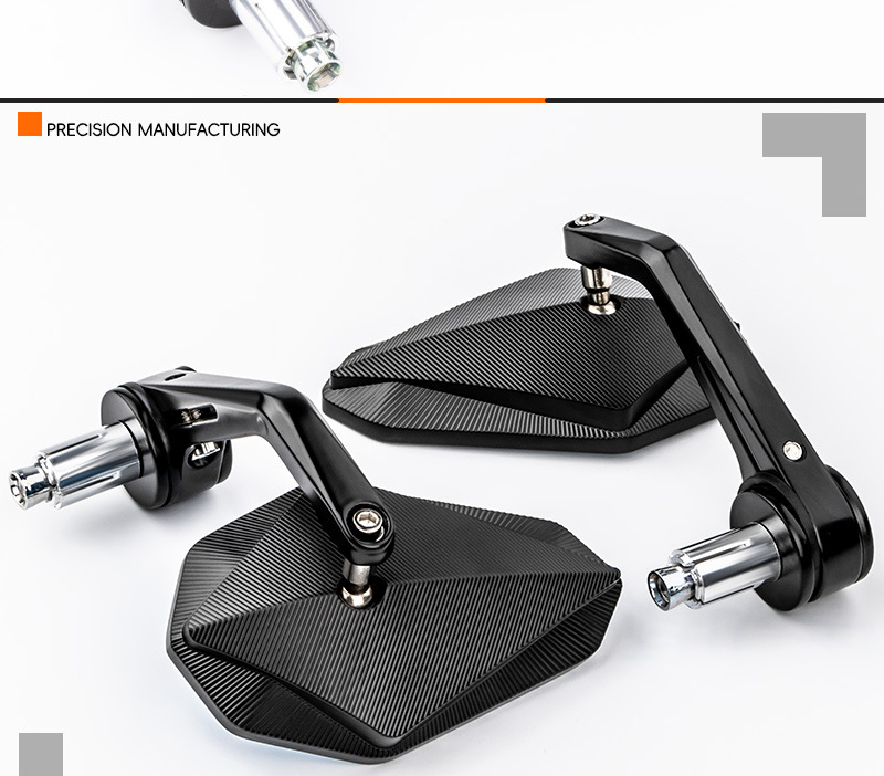 Neutral Rearview Mirror for Electric Vehicles and Motorcycles, Retro Modified Handlebar End Reversing Mirror, Aluminum Alloy Curved Rod Reflector