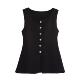 Foreign trade women's clothing wholesale European and American style fashion simple gold single breasted knitted vest jacket 4192100