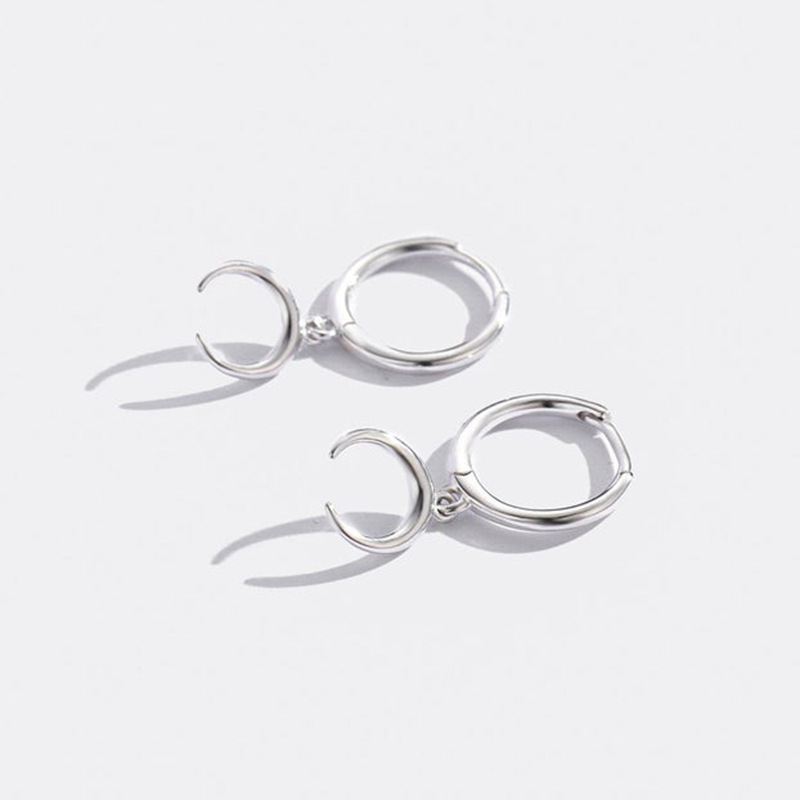 Fashion Geometric Moon Crescent S925 Silver Earrings Wholesale display picture 7