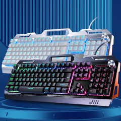銀彫刻v2機械手触りゲームキーボードデスクトップパソコンノート有線発光電気競争メーカークロスボーダーwish