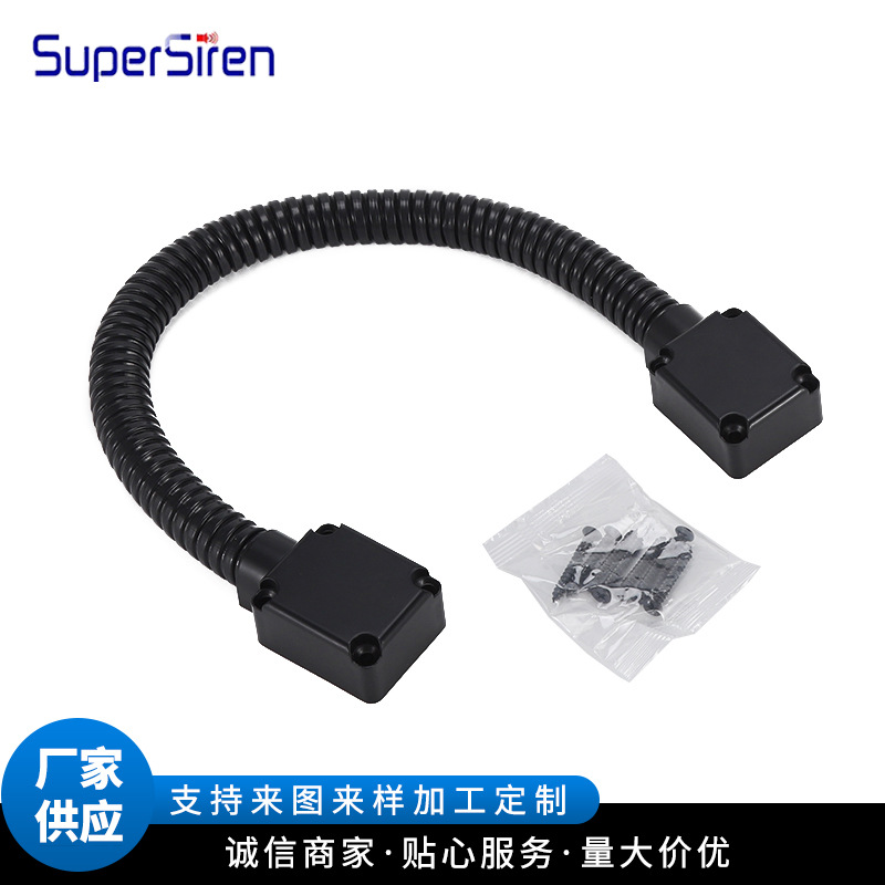 批发ABS门窗连接大方壳黑色塑料头过线器穿线管