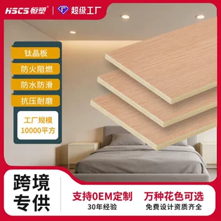 钛晶板护墙板防撞防火室内装修沙发背景墙实心板竹炭木全新料墙板
