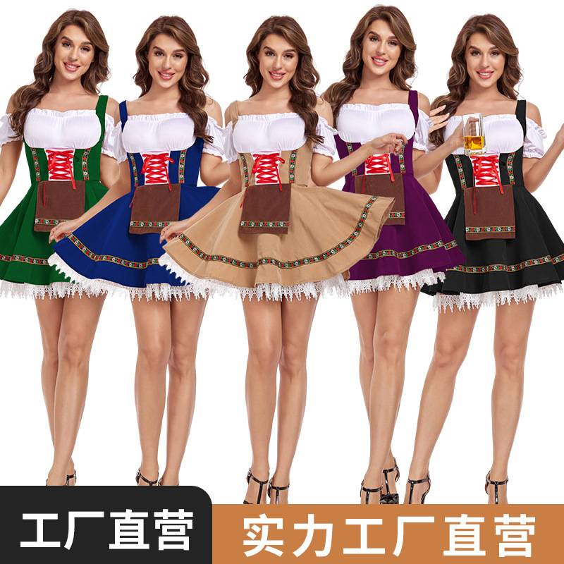 German plus size Oktoberfest Costume Performance Costume Ethnic dress Floral Embroidered Beer Costume Cross-border Female Performance Costume German plus size Oktoberfest Costume Performance Costume Ethnic dress Floral Embroidered Beer Costume Cross-border Female Performance Costume